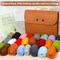 62 Pcs Needle Felting Kit, Felting Kits for Beginners Adult Including 24 Colors Wool Roving, Felt Needles, Felt Pad, Needle Handles, Finger Beds, Keychains, Fake Eyes, Storage Bag, Instruction